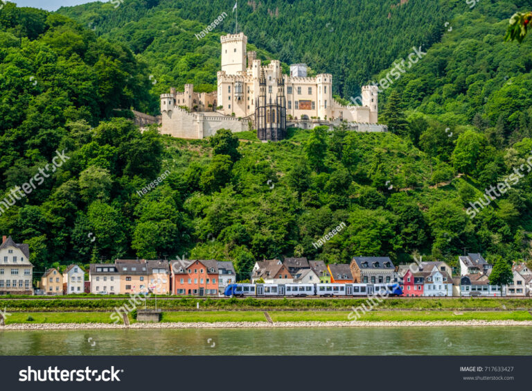 stock photo stolzenfels castle at rhine valley rhine gorge near koblenz germany built in 717633427